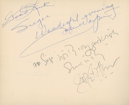 Lot #932 A Night on the Town: LONDON AT NIGHT: Over 350 celebrities sign for London nightclub owner Siegi Sessler, including: Bogart, Wayne, Taylor, Hepburn, Chaplin, DiMaggio, and Sinatra - Image 13