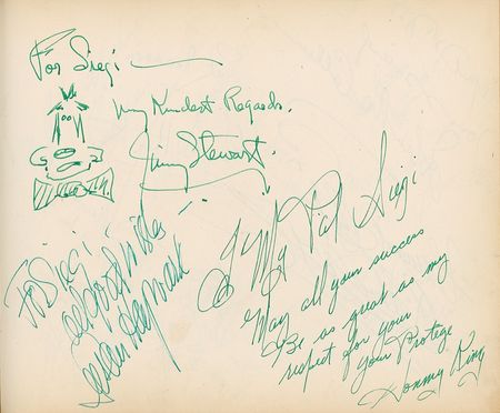 Lot #932 A Night on the Town: LONDON AT NIGHT: Over 350 celebrities sign for London nightclub owner Siegi Sessler, including: Bogart, Wayne, Taylor, Hepburn, Chaplin, DiMaggio, and Sinatra - Image 9