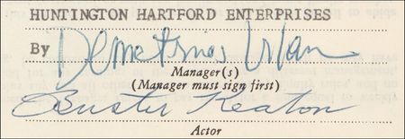Lot #1161 Buster Keaton Signed Document - Image 2