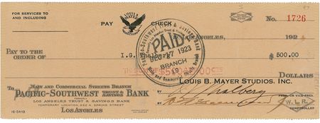 Lot #1367 Irving Thalberg and Louis B. Mayer Group Lot - Image 1