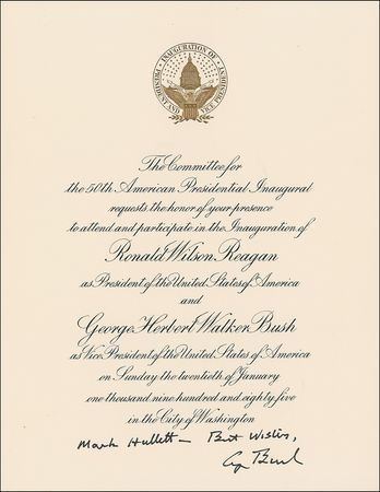 Lot #20 George Bush Inaugural Invitation