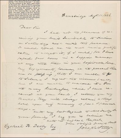 Lot #320 Joseph Story and Daniel Webster Group Lot - Image 1