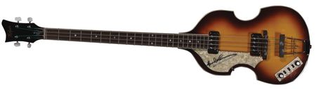 Lot #675 Beatles: Paul McCartney: His trademark instrument: McCartney signs a Höfner “violin” bass guitar - Image 1