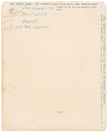 Lot #1149 Tor Johnson: As the “Swedish Angel” - Image 2