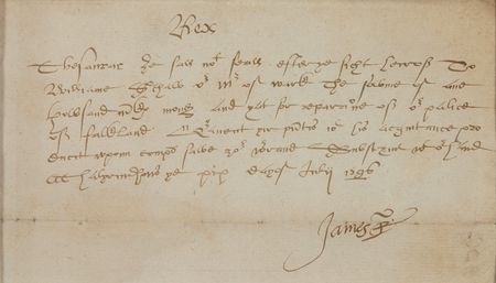 Lot #256 James I: Signing an official 1596 document - Image 2