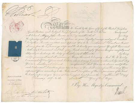 Lot #345 William IV: Signed months before his death - Image 1