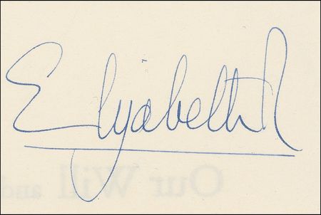 Lot #218 Elizabeth II Signed Document - Image 2