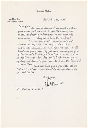 Lot #1127 Susan Hayward Typed Letter Signed - Image 1