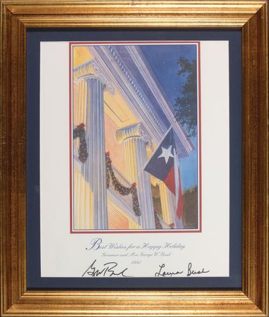 Lot #21 George and Laura Bush Christmas Card