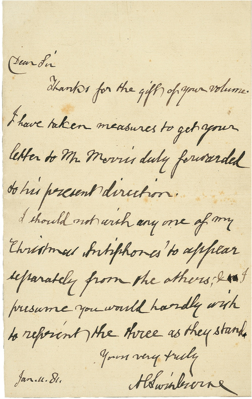 Lot 498 Algernon Swinburne: On the republication of his controversial Christmas Antiphones
