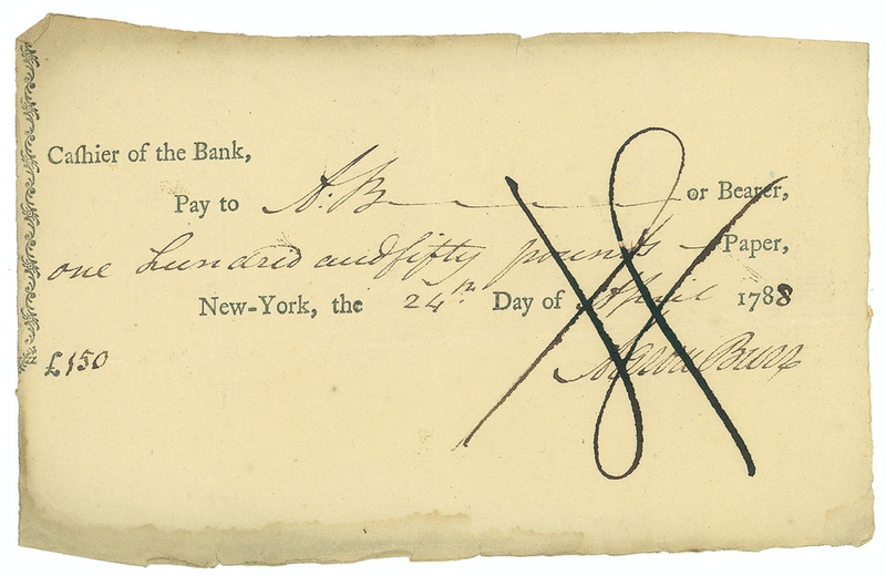 Lot 164 Aaron Burr Check
