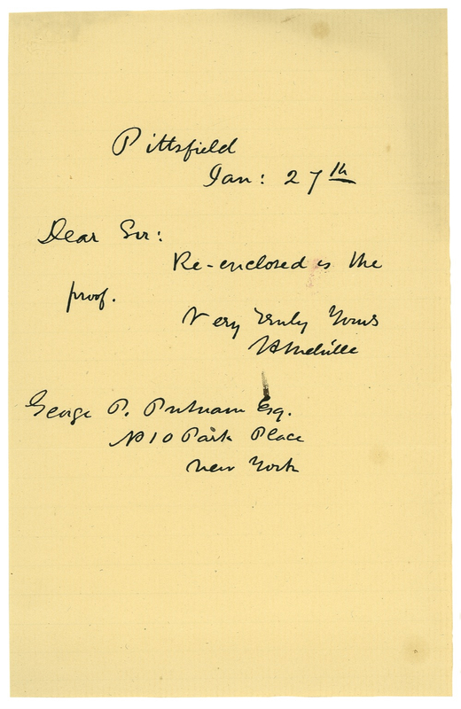 Lot 461 Herman Melville: STRANGER IN PARADISE: MELVILLE returns proofs to his publisher weeks before the publication of “The Encantadas”