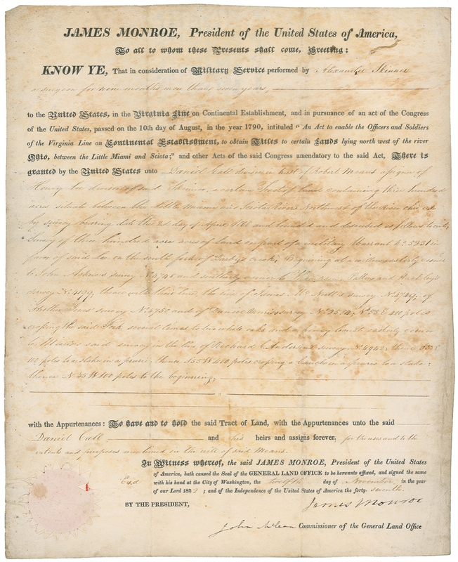 Lot 88 James Monroe Signed Document
