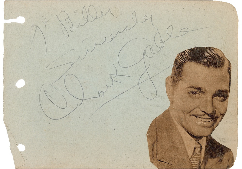 Lot 929 Clark Gable Signature