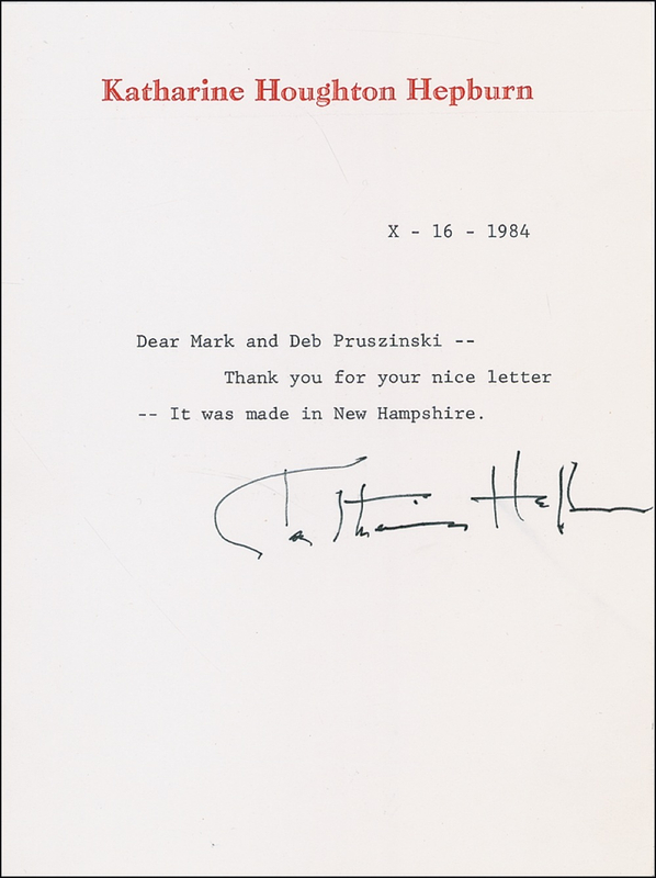 Lot 960 Katharine Hepburn