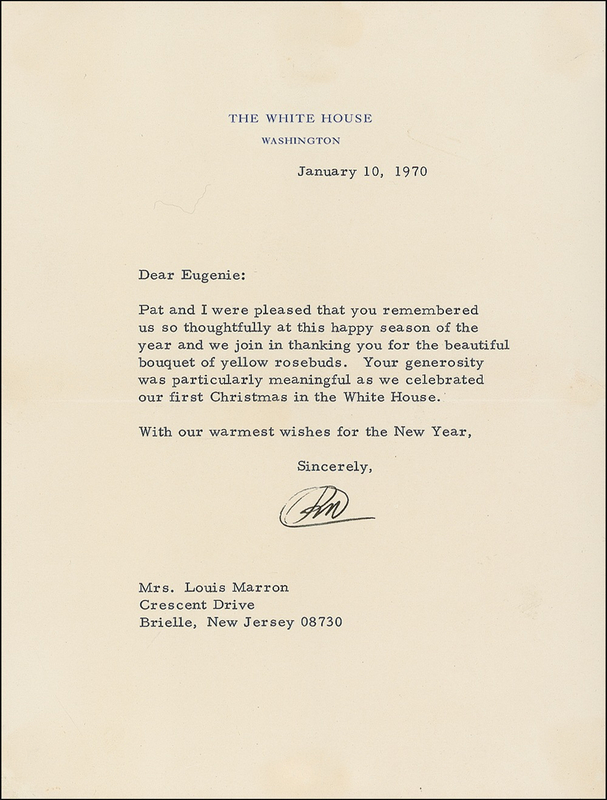 Lot 89 Richard Nixon: “Our first Christmas in the White House”