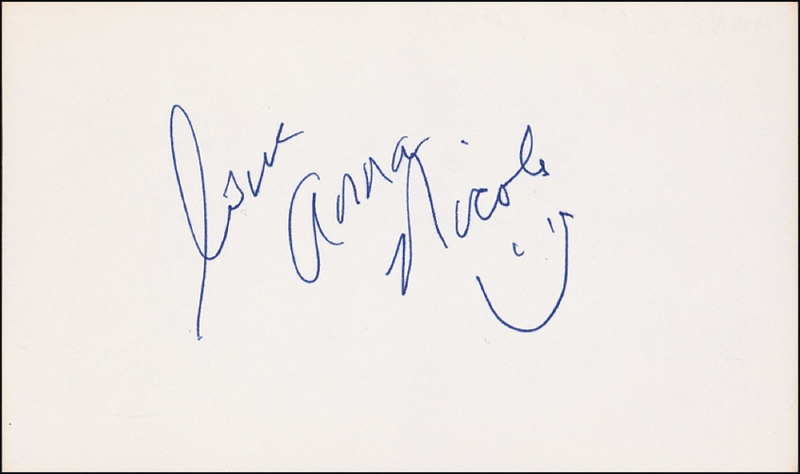 Lot 1083 Anna Nicole Smith Signature