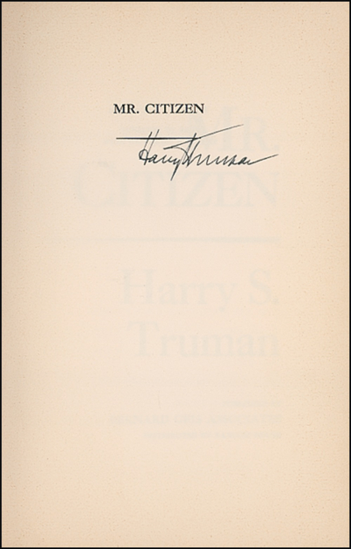Lot 143 Harry S. Truman Book