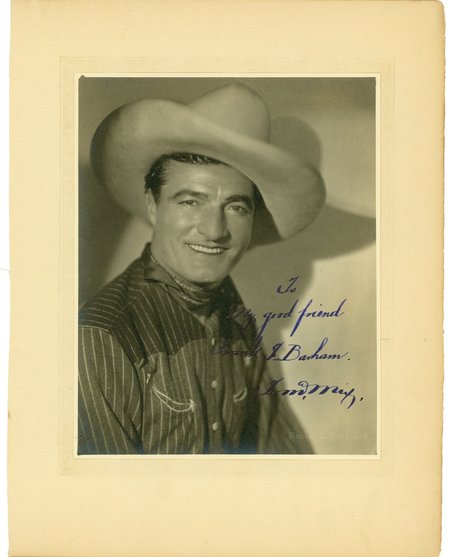 Lot 1033 Tom Mix Signed Photograph