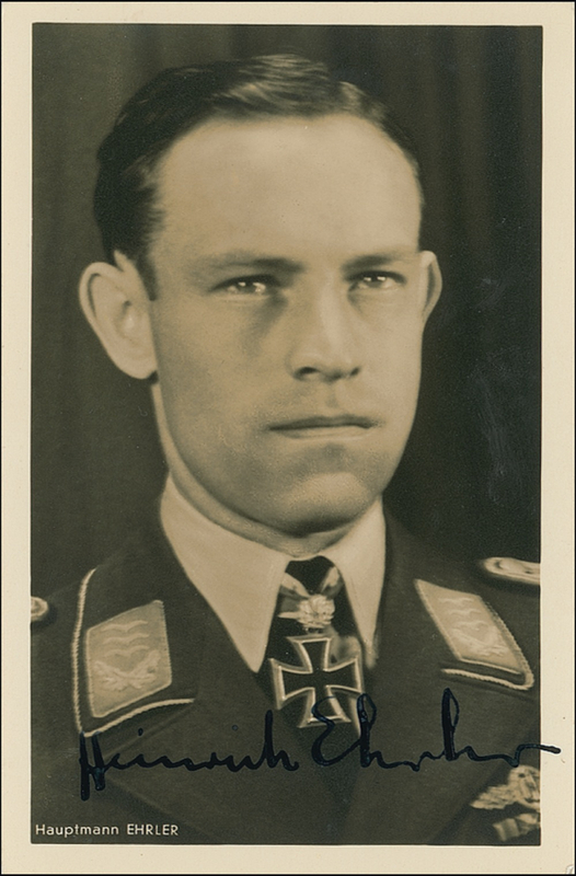 Lot 293 Heinrich Ehrler: Scarce signed photo of a German ace who died in battle