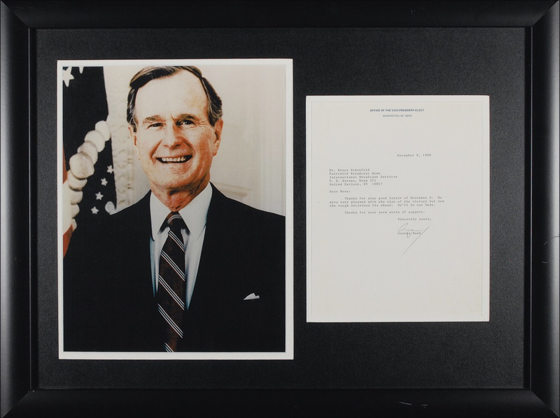 Lot 12 George Bush: Positioned between election and inauguration, Bush optimistically faces difficult challenges ahead