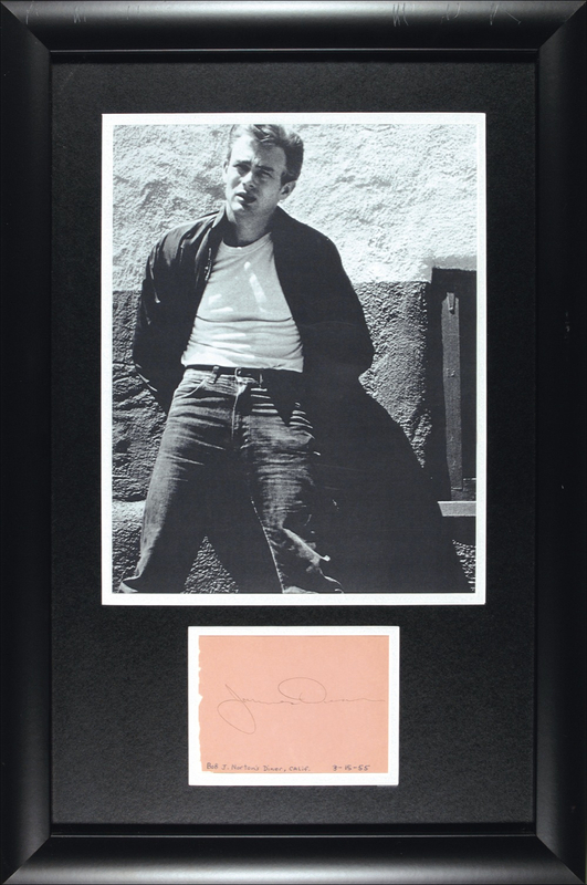 Lot 894 James Dean: Fabulous Dean signature ready for display