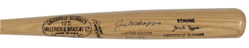Lot 1244 Joe DiMaggio Baseball Bat