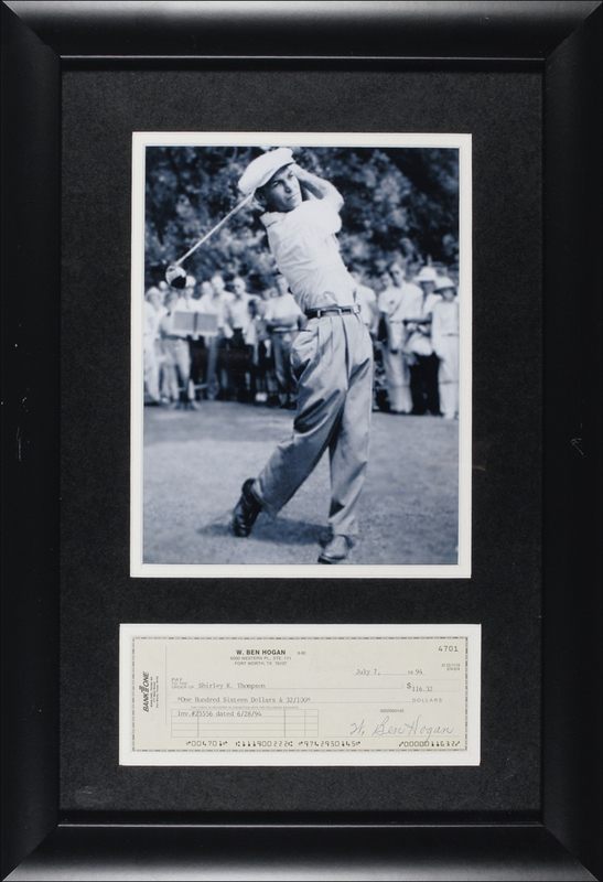 Lot 1278 Ben Hogan Check