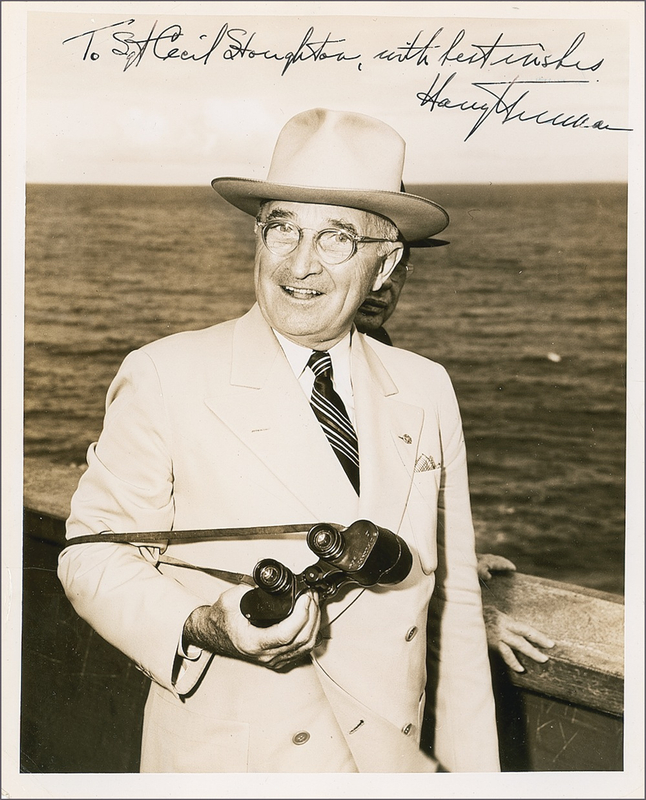 Lot 144 Harry S. Truman: Inscribed to the first official White House photographer