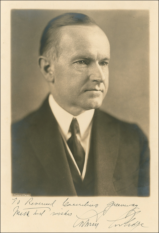Lot 35 Calvin Coolidge: To famed collector Cornelius Greenway