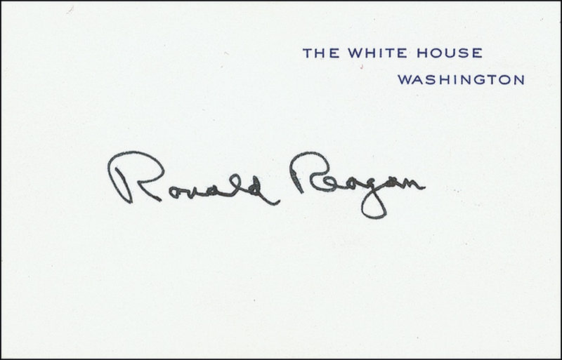 Lot 112 Ronald Reagan White House Card