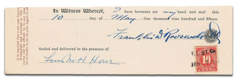 Lot 125 Franklin D. Roosevelt Signed Document