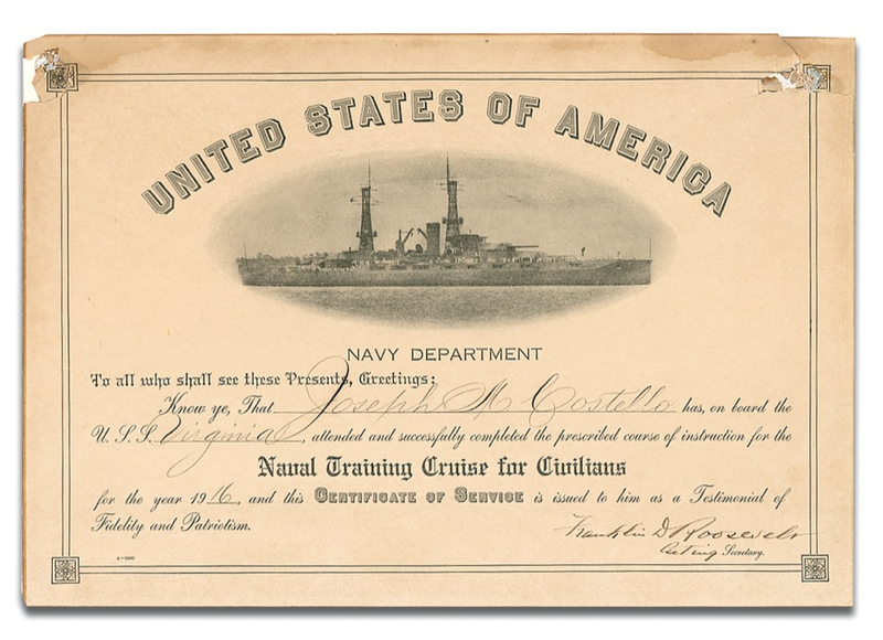 Lot 127 Franklin D. Roosevelt Signed Document