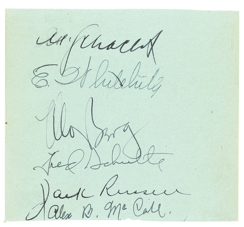 Lot 1201 Moe Berg Signature