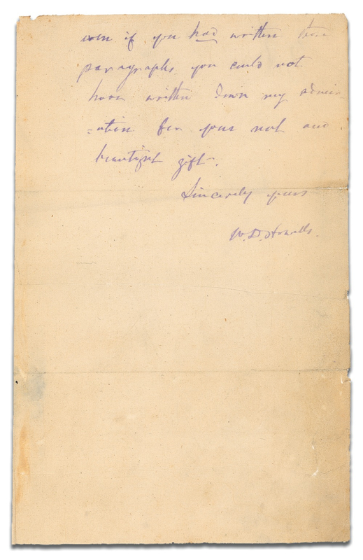 Lot 447 William Dean Howells Handwritten Letter Signed