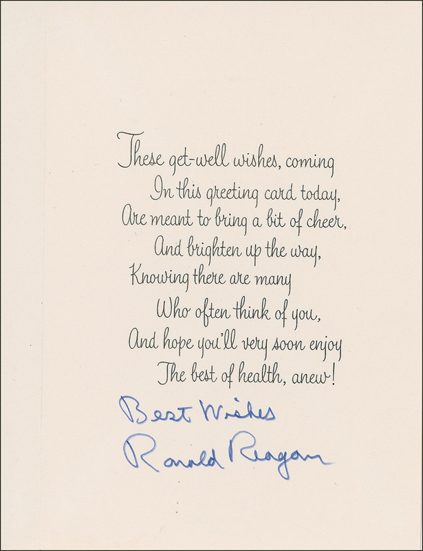 Lot 116 Ronald Reagan Greeting Card