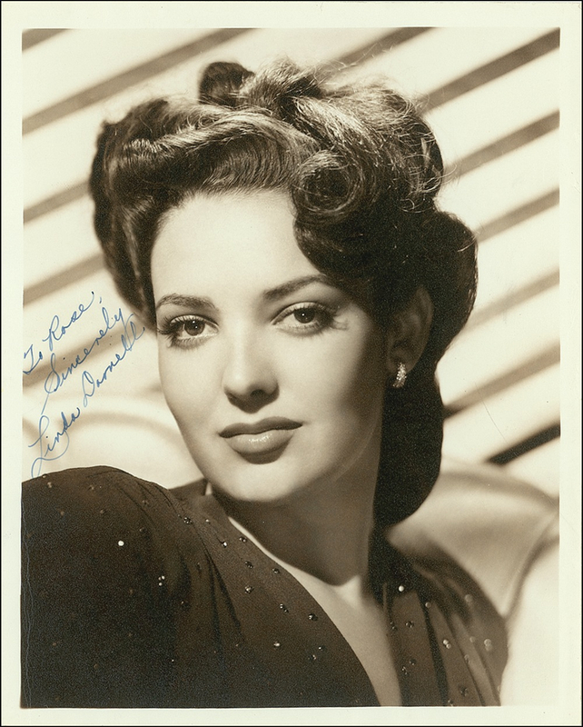 Lot 887 Linda Darnell Signed Photograph