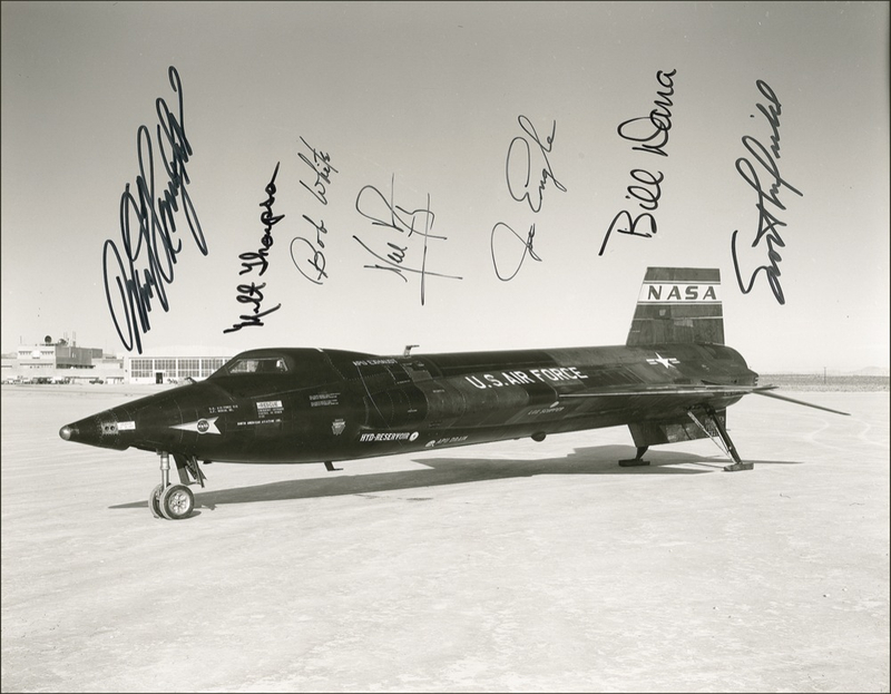 Lot 356 Neil Armstrong and X-15 Pilots: Seven X-15 pioneers sign together