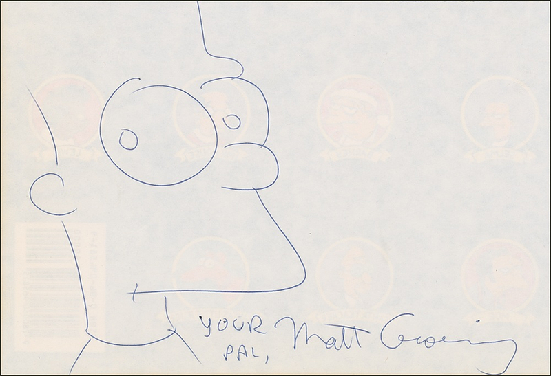 Lot 523 Matt Groening Sketch