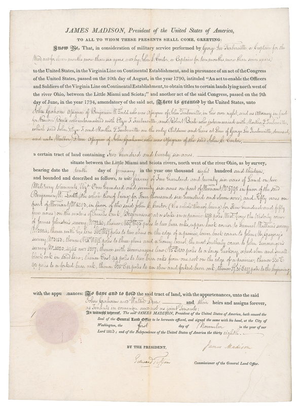 Lot 85 James Madison Signed Document