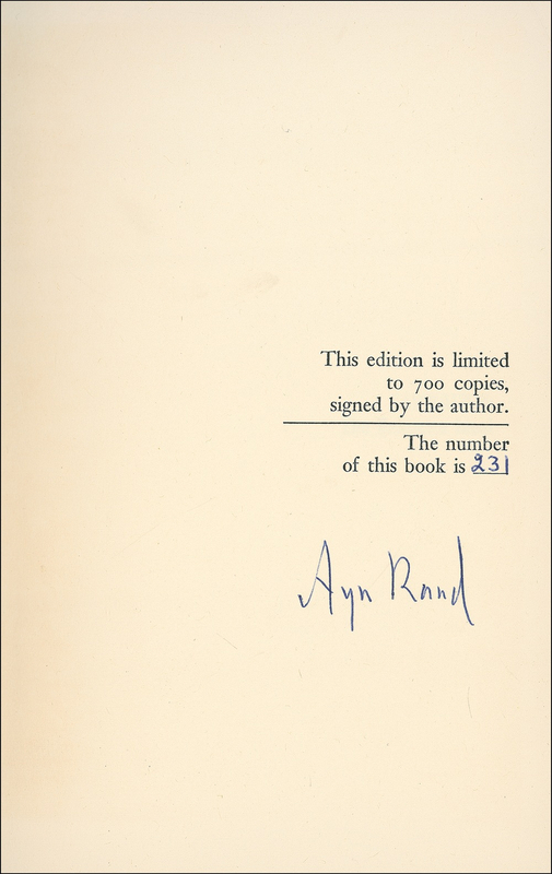 Lot 483 Ayn Rand Book