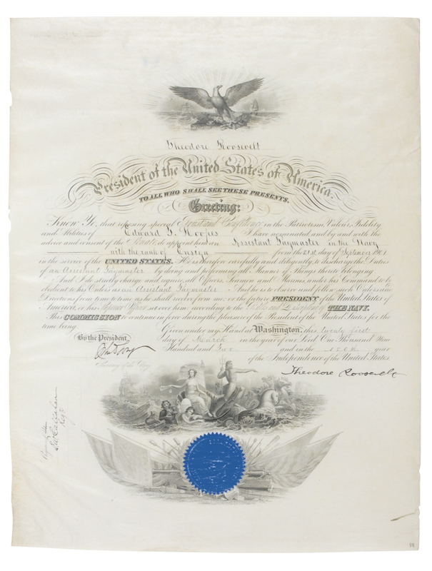 Lot 135 Theodore Roosevelt Signed Document