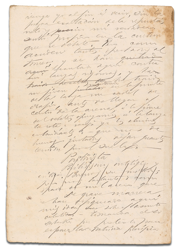 Lot 241 José Marti: Original MARTI manuscript from the files of his literary executor