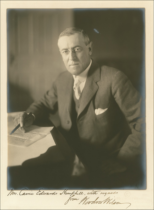 Lot 151 Woodrow Wilson: Superb signed photo of WILSON as President