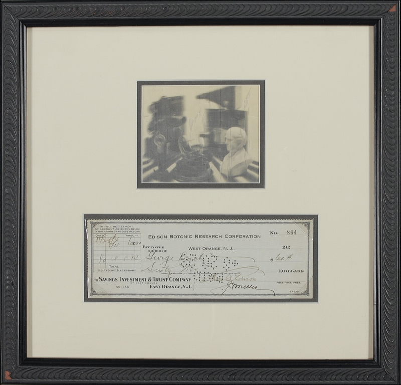 Lot 188 Thomas Edison Check