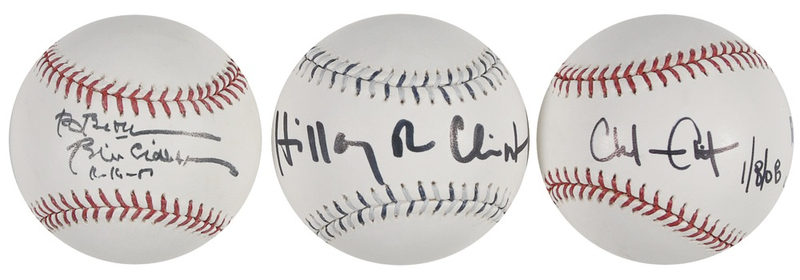 Lot 29 Bill, Hillary, and Chelsea Clinton Baseballs