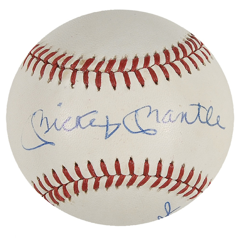 Lot 1443 Ted Williams and Mickey Mantle Baseball