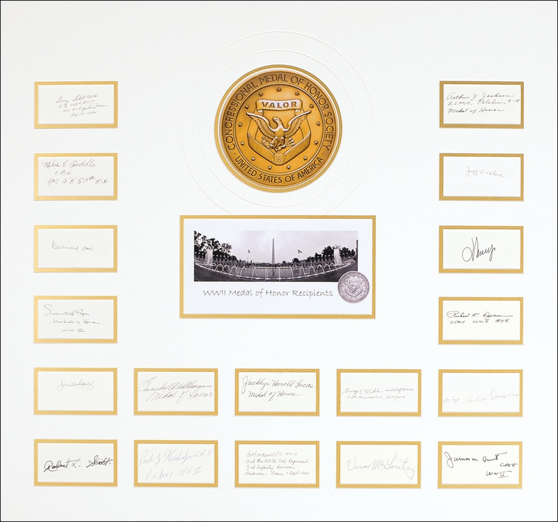 Lot 315 Medal of Honor Recipients Signatures