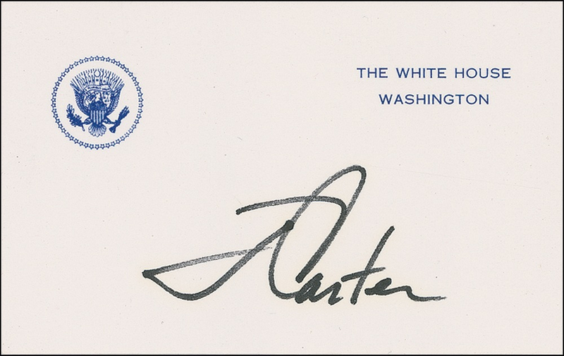 Lot 19 Jimmy Carter White House Card