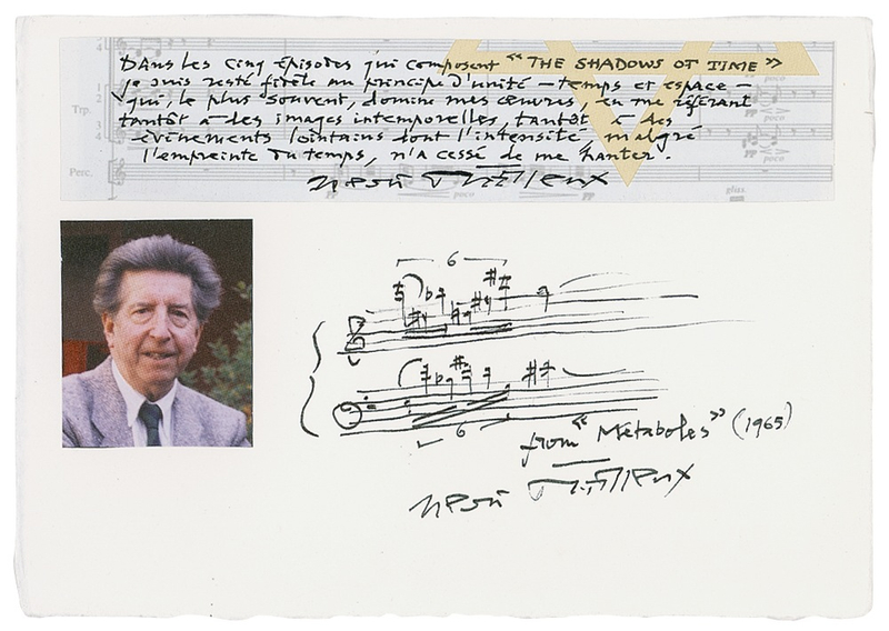 Lot 623 Henri Dutilleux Signed Musical Quote
